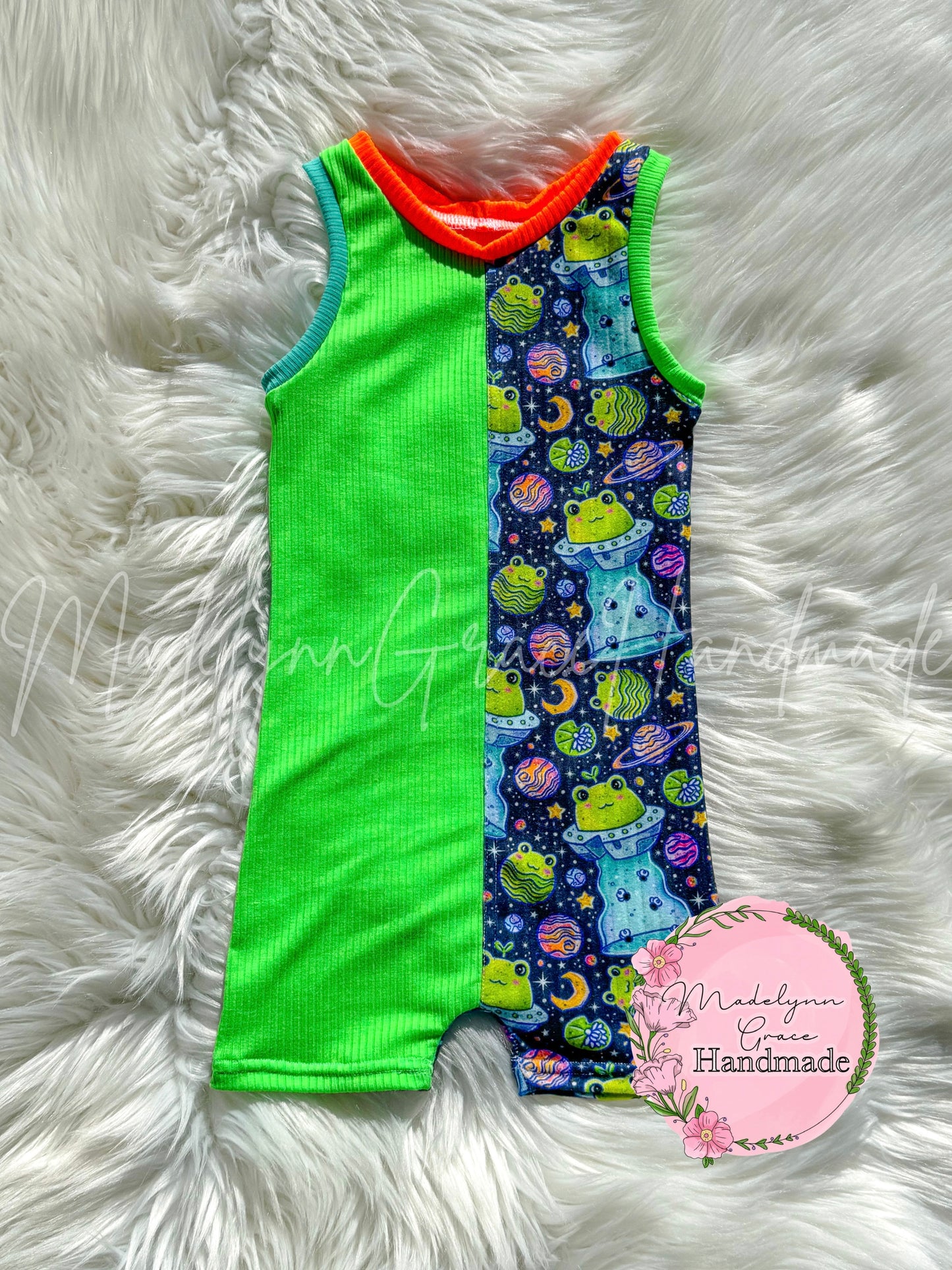 2T Frog Colorblock Ollie Romper