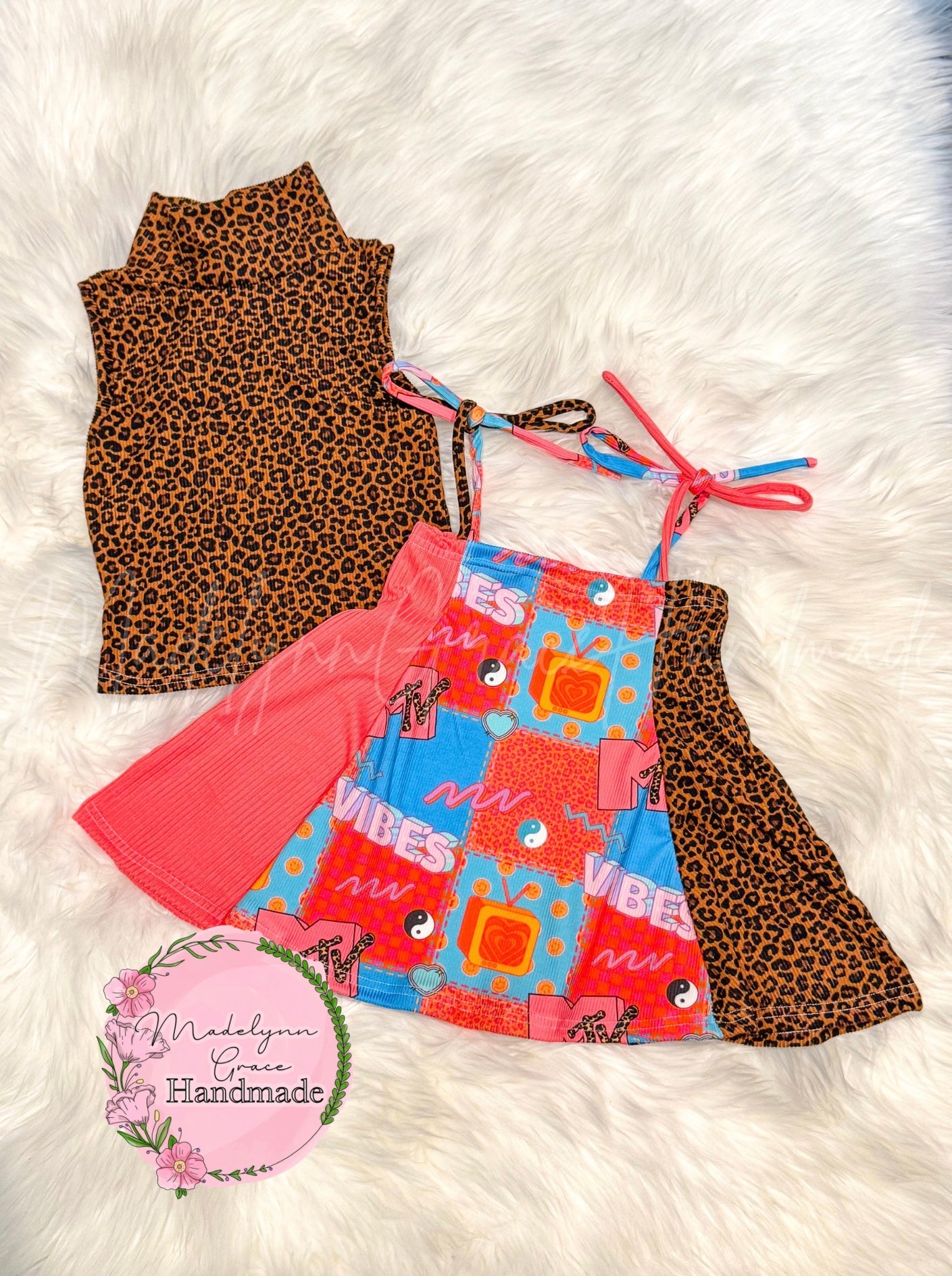 2T Nostalgia Cheetah Genevieve Jumper & Mock Neck Tank