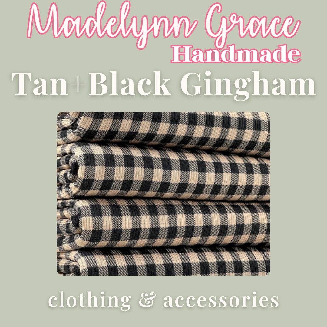 Tan + Black Gingham