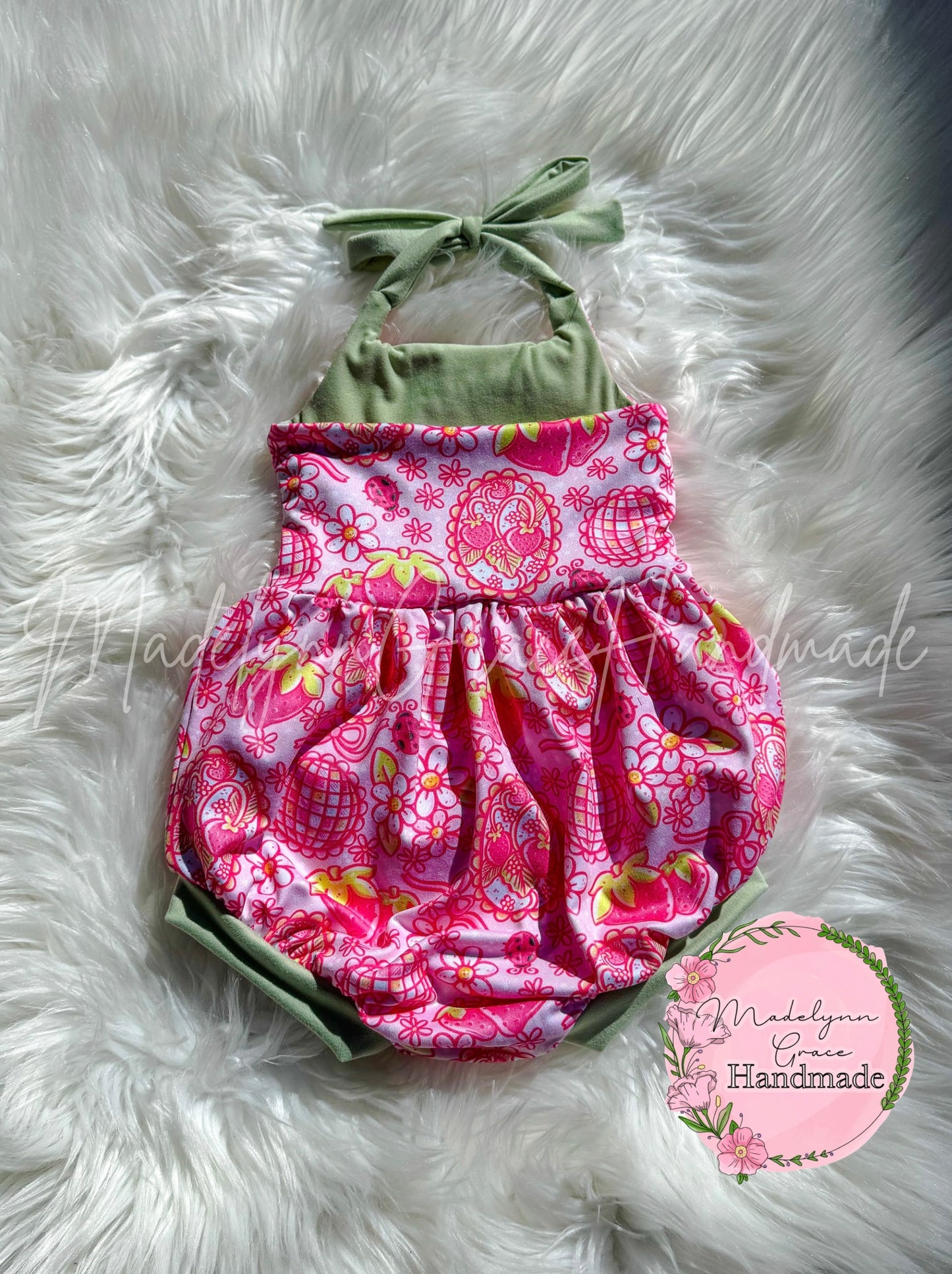 18/24m Strawberry Halter Bubble Romper