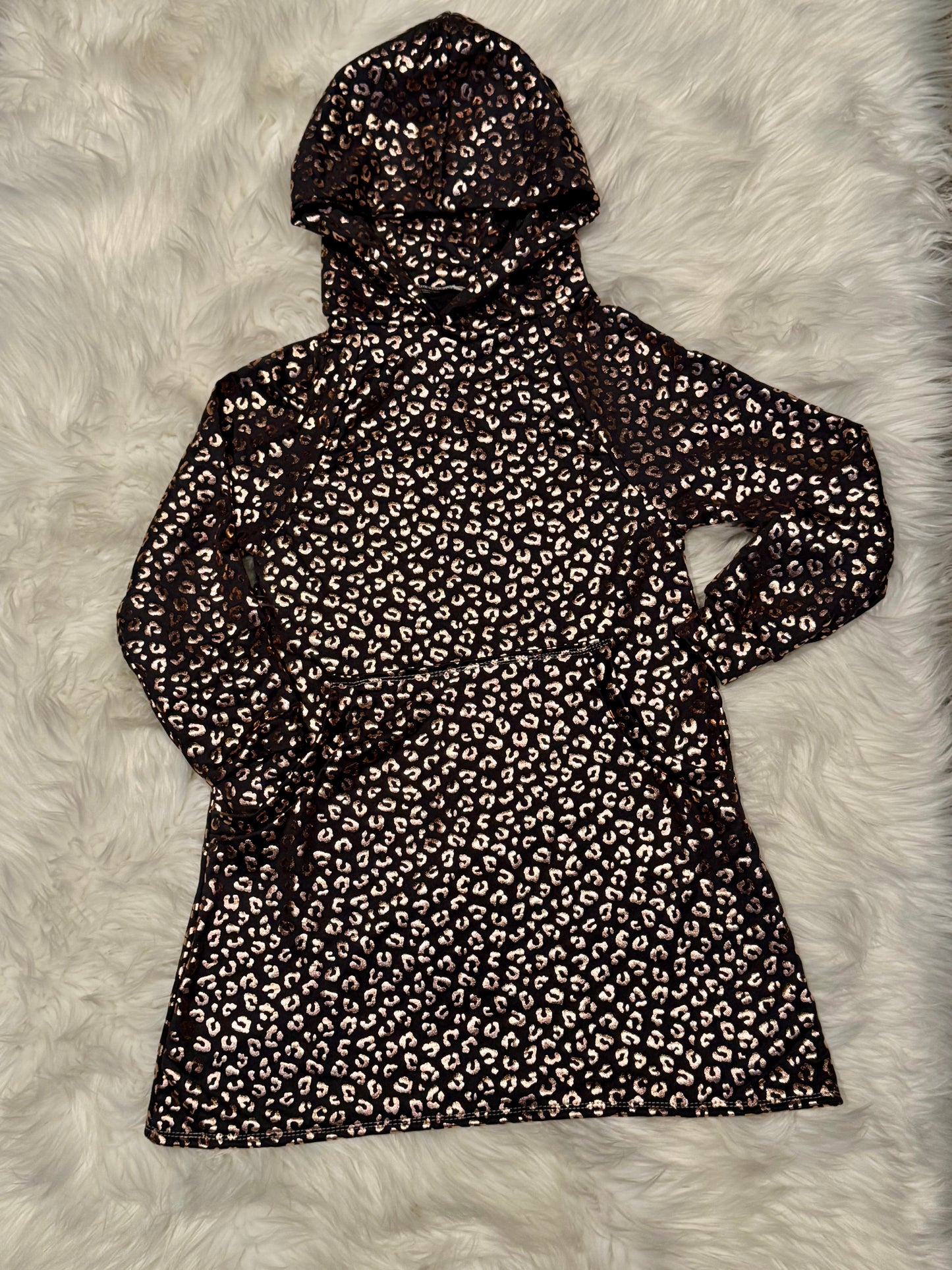6/7Y Cheetah Hooded Raven Dress