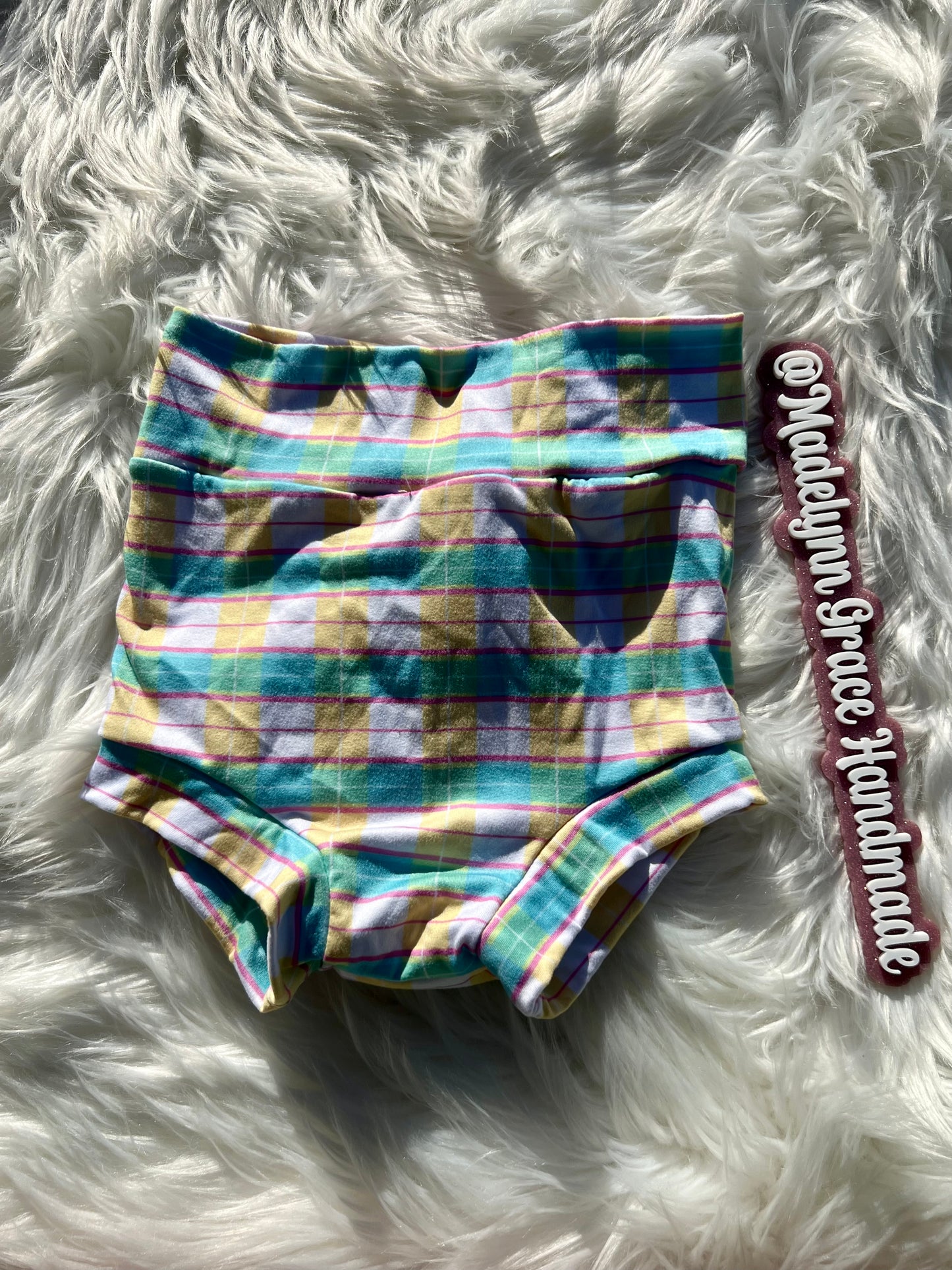 Spring Plaid Bummies 3T