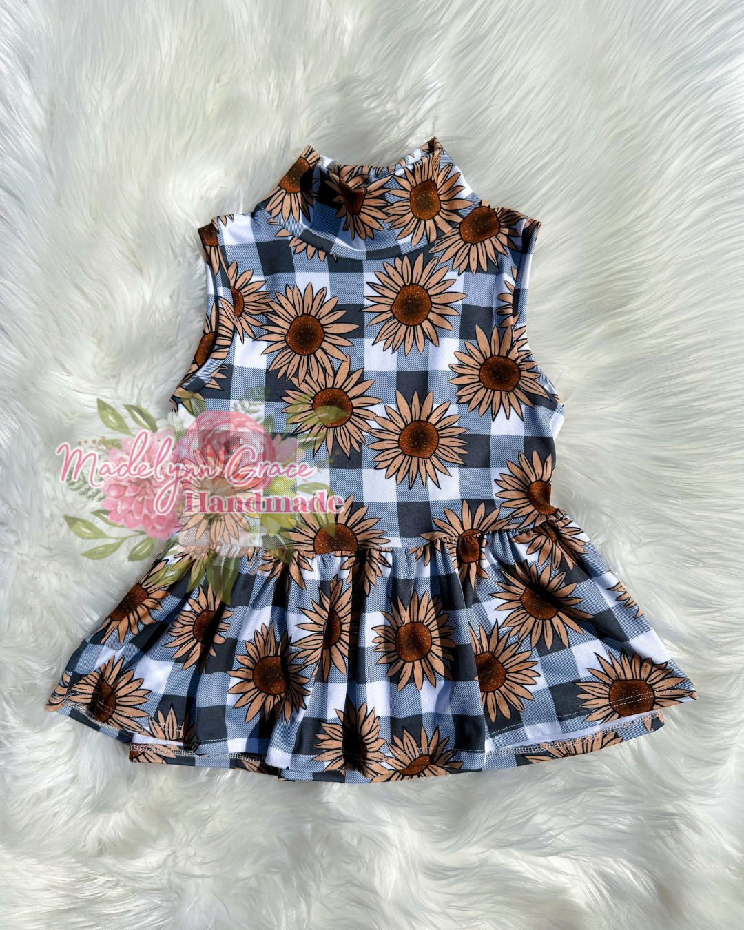 Sunflower Plaid Mock Tank Peplum 5T