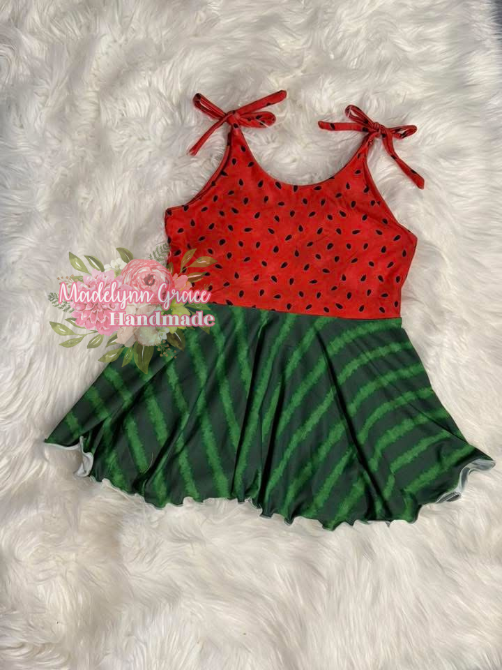 Watermelon Tie Tank 2T