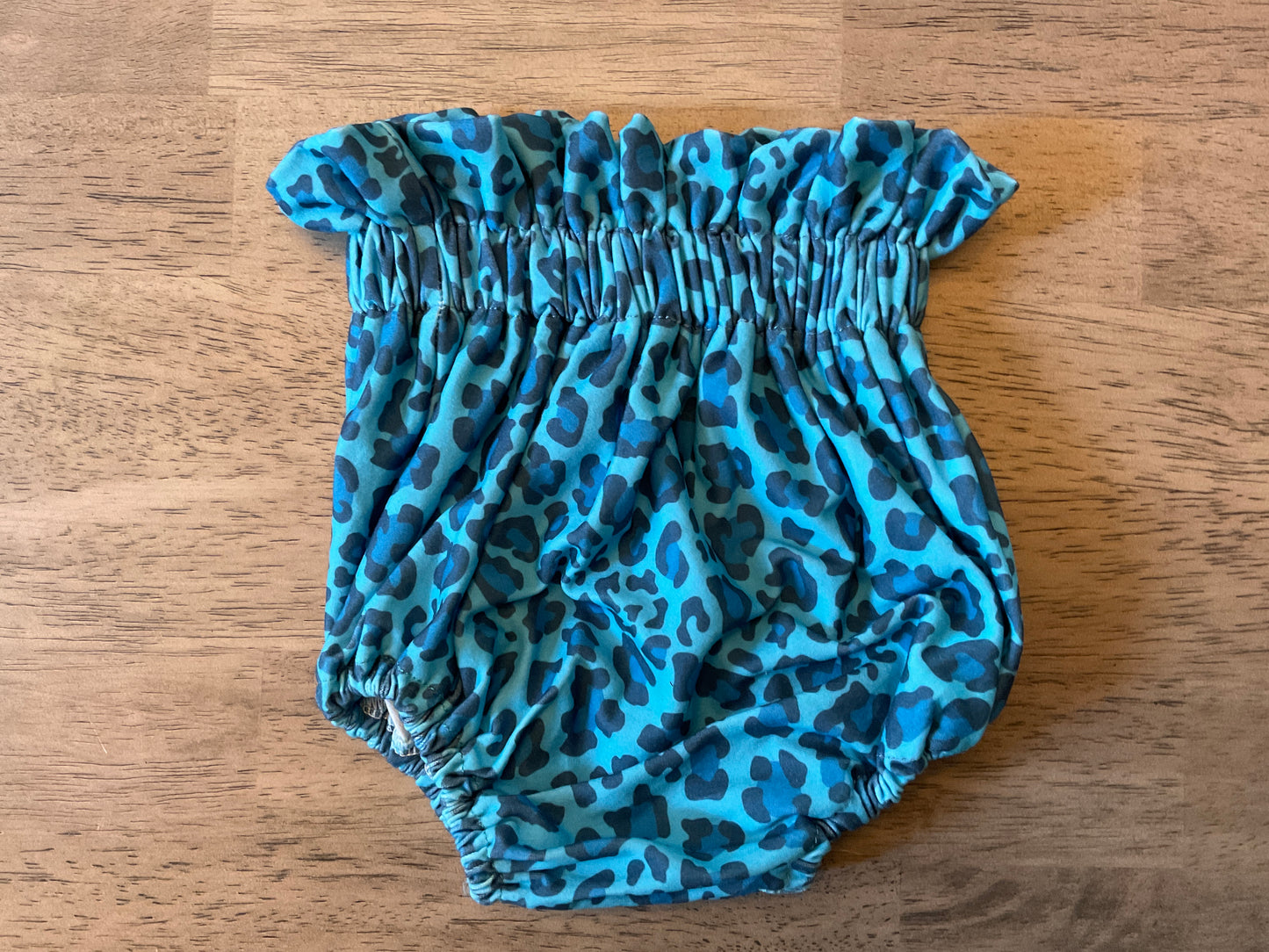 Blue Leopard Bloomers 3/6M & 6/12M