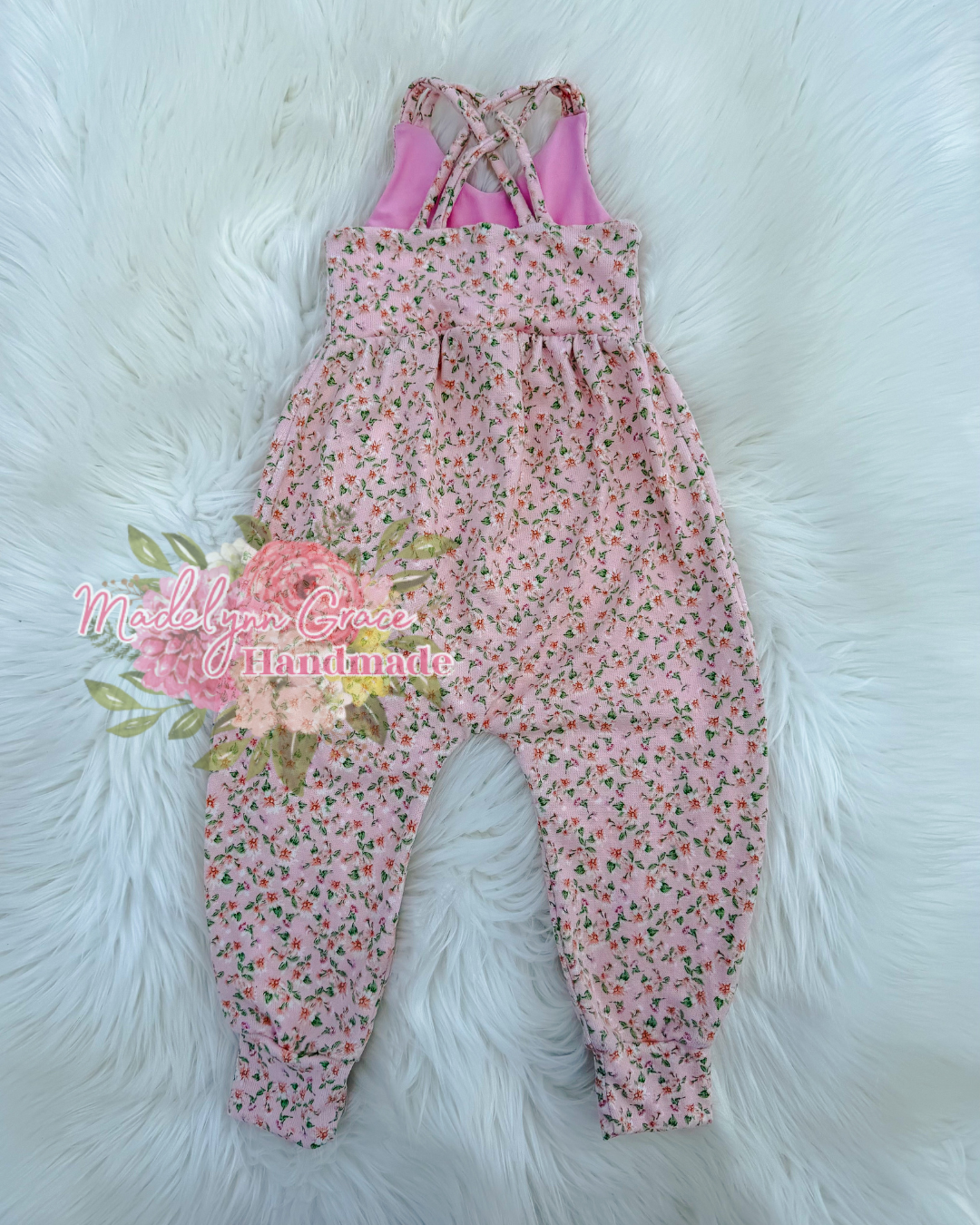 Pink Floral Calliope Romper 12/18m