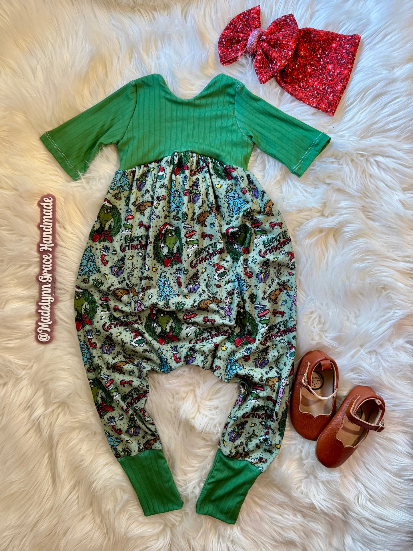 Holiday Meanie Maddie Romper 2T