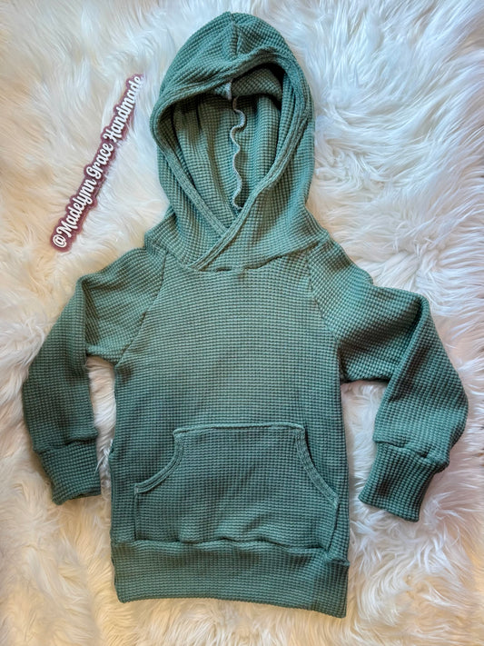Green Waffle Raglan Hoodie 4T