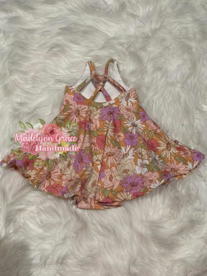 Boho Floral Tie Back Dress 0/3 M