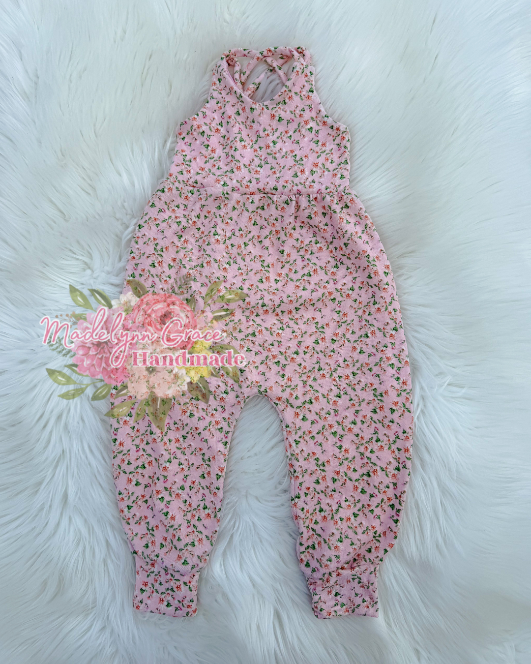 Pink Floral Calliope Romper 12/18m
