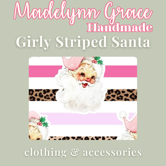Girly Striped Santa
