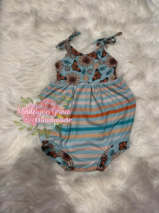 Butterfly Stripe Romper 12/18 M