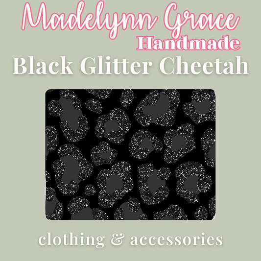 Black Glitter Cheetah