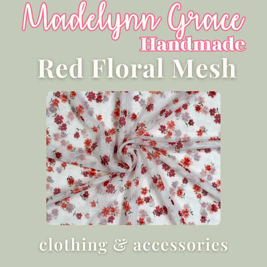 Red Floral Mesh