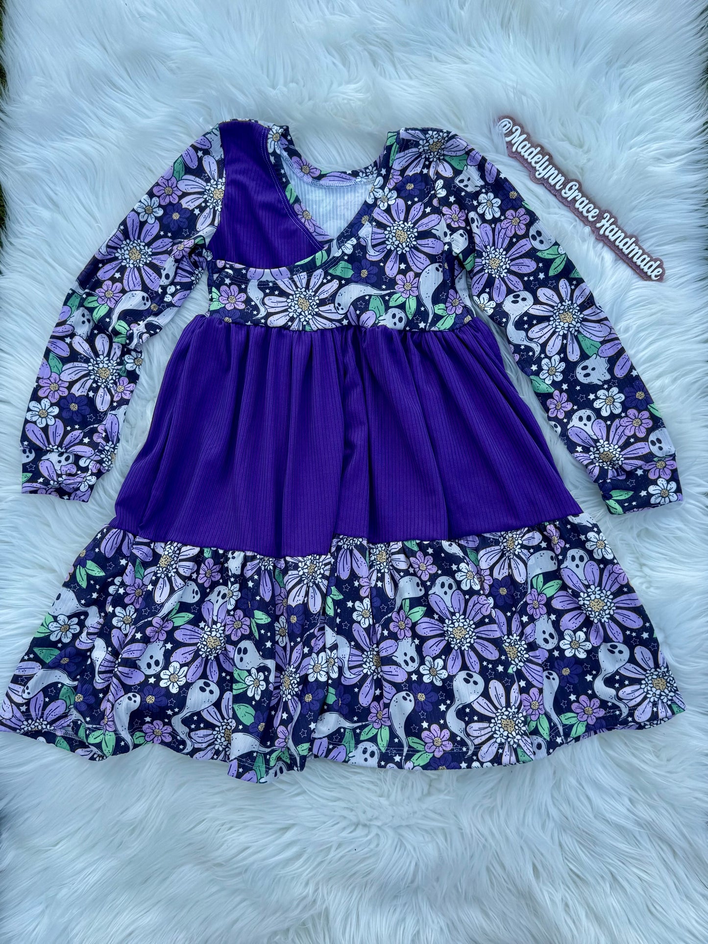 Ghosts in Grape Magnolia Dress 7/8