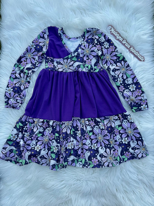 Ghosts in Grape Magnolia Dress 7/8