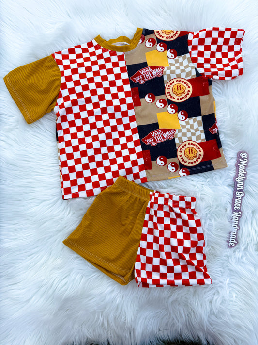 Off the Wall Check Split Comfy Set 3T