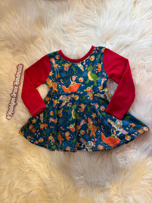 Holiday Toys Scoop Back Peplum 2T