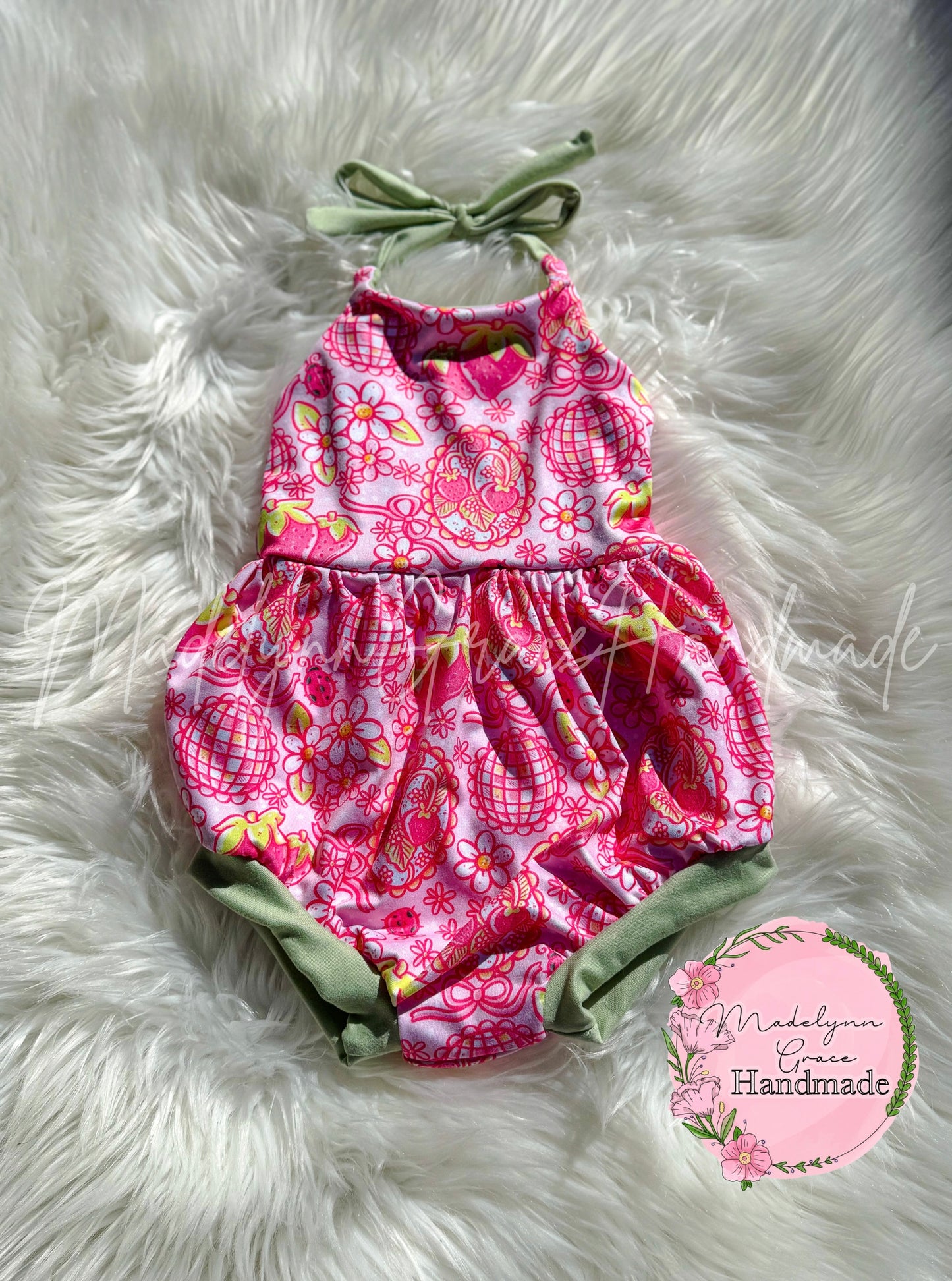 18/24m Strawberry Halter Bubble Romper
