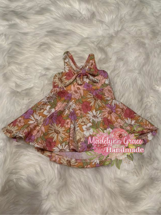 Boho Floral Tie Back Dress 0/3 M