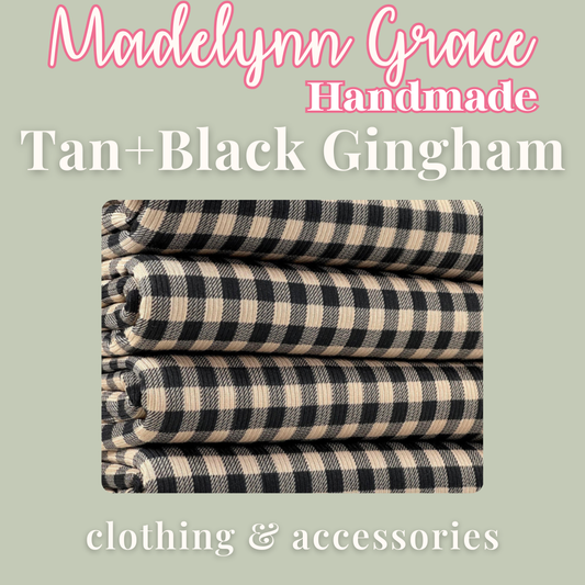 Tan + Black Gingham