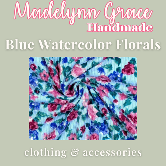 Blue Watercolor Florals