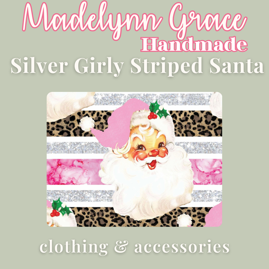 Silver Girly Striped Santa