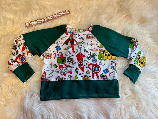 Elf Shenanigans Cropped Raglan 4T