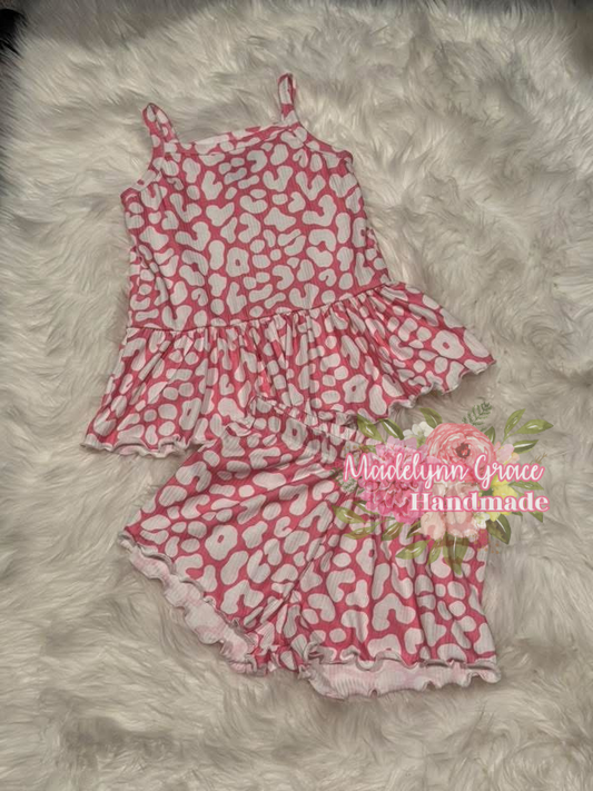 Pink Leopard Short Set 5T