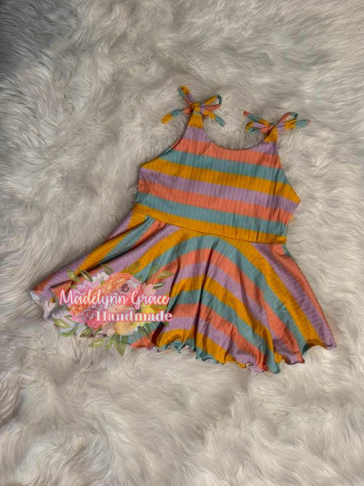 Happy Stripes Tie Tank 5T