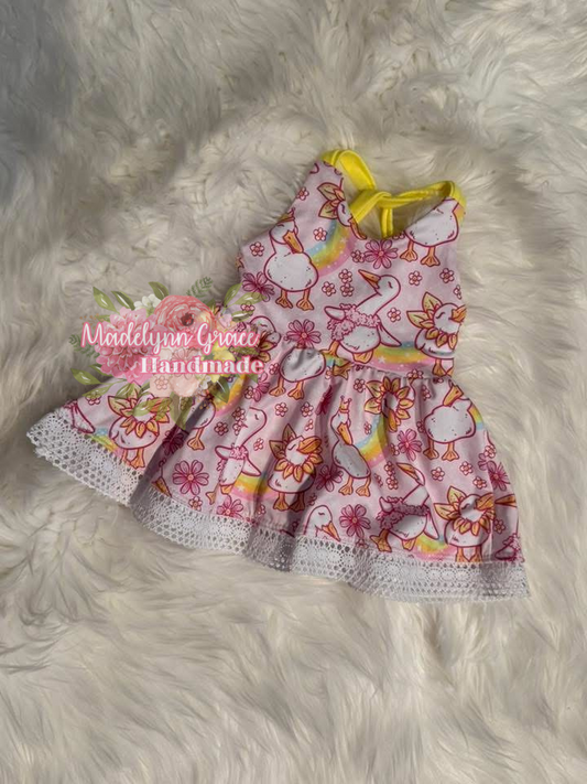OOAK Groovy Goose Peplum 3/6M