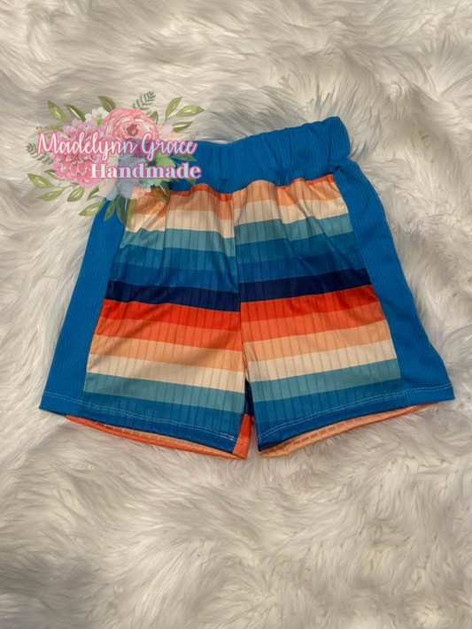 Blue Striped Shorts 3T & 5T