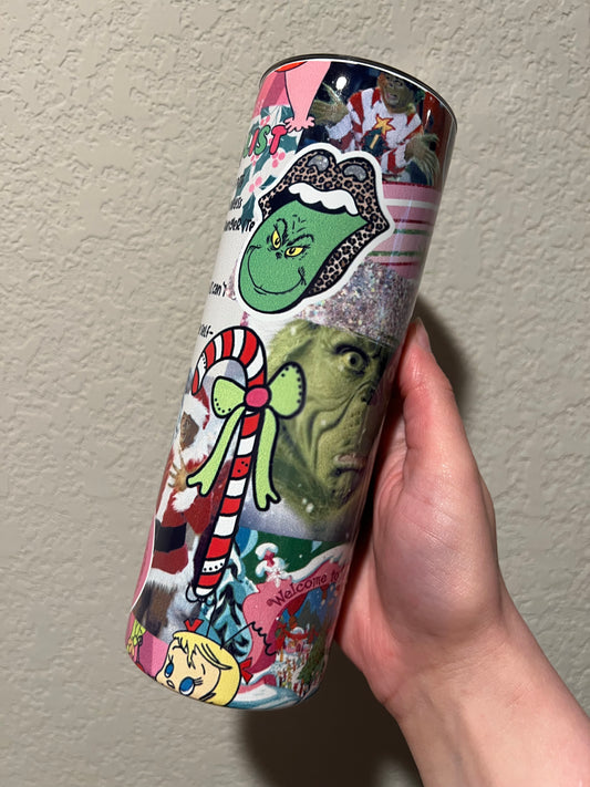 RTS- Grinch Collage Sublimation Tumbler