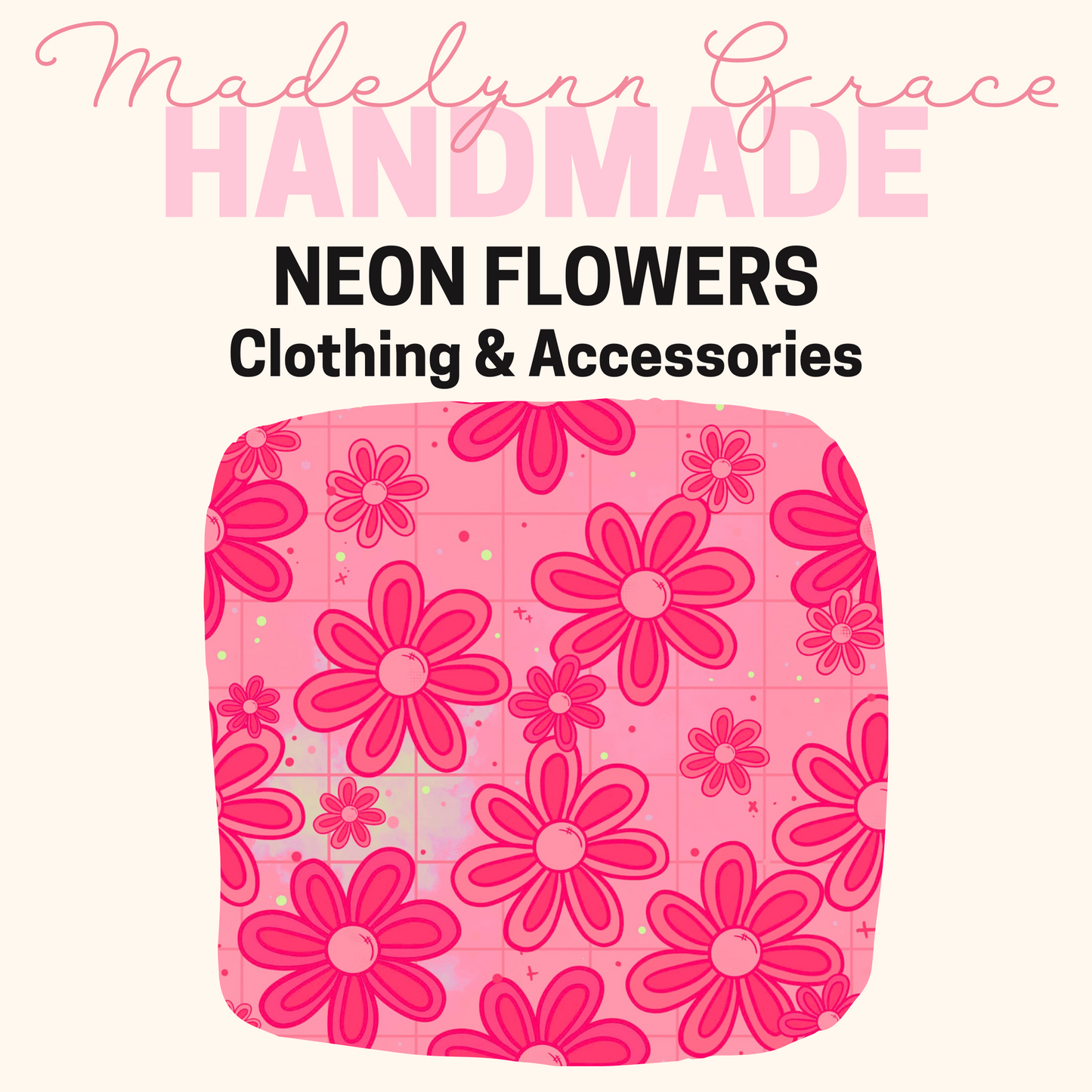 Neon Pink Flowers- Kids Clothing