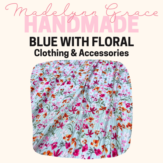 Blue With Floral-Kids Clothing