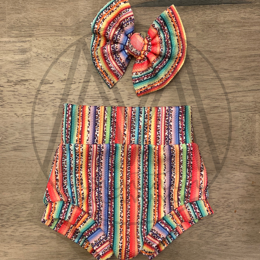 Neon Leopard Serape Bummies 0/3M