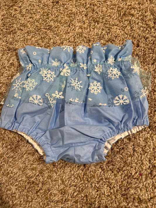 RTS - Winter Snow Blue Bloomers 2T or 3T